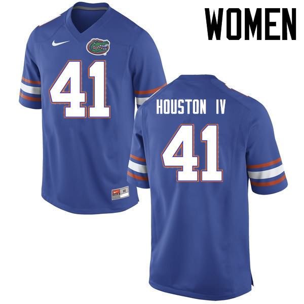 Women's NCAA Florida Gators James Houston IV #41 Stitched Authentic Nike Blue College Football Jersey UHN8765KH